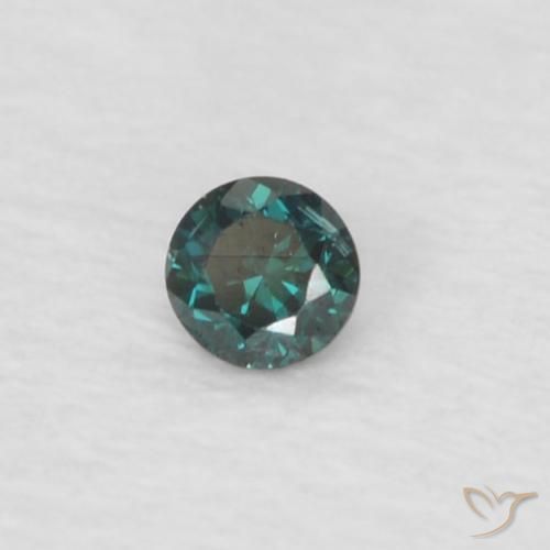 0.03 ct Green Diamond Stone, Natural Diamond in Diamond-Cut Shape for Sale