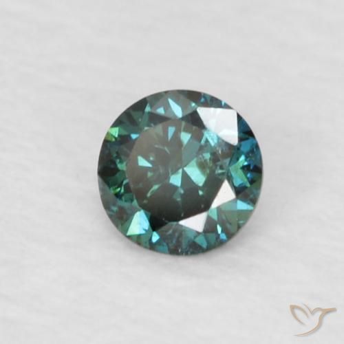 0.06 ct Green Diamond Stone, Natural Diamond in Diamond-Cut Shape for Sale