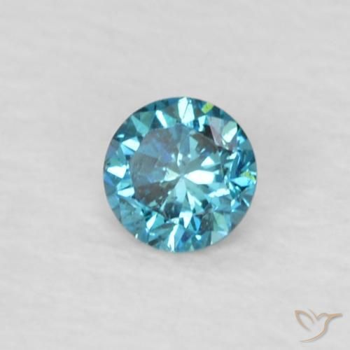 0.05 ct Blue Diamond Stone, Natural Diamond in Diamond-Cut Shape for Sale