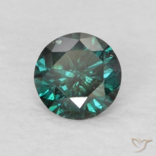0.08 ct Green Diamond Stone, Natural Diamond in Diamond-Cut Shape for Sale
