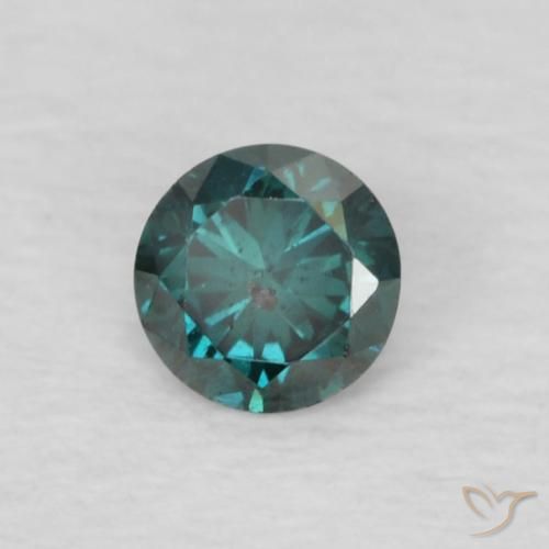 0.11 ct Green Diamond Stone, Natural Diamond in Diamond-Cut Shape for Sale