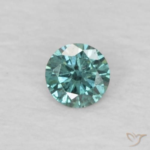 0.03 ct Green Diamond Stone, Natural Diamond in Diamond-Cut Shape for Sale