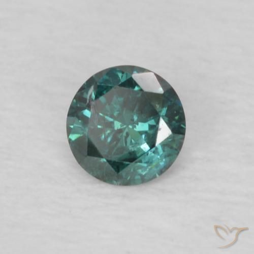 0.09 ct Green Diamond Stone, Natural Diamond in Diamond-Cut Shape for Sale