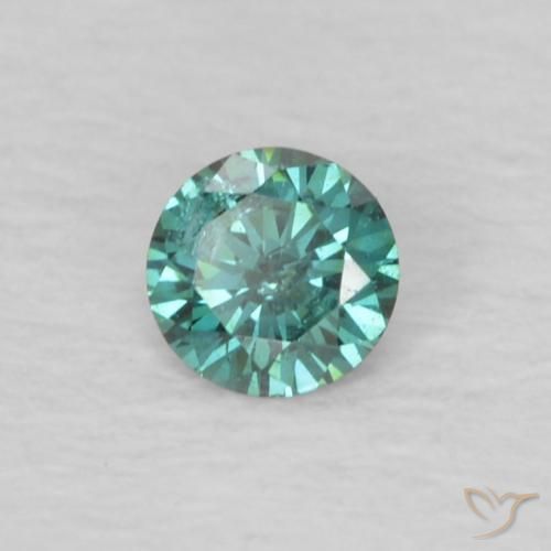 0.07 ct Green Diamond Stone, Natural Diamond in Diamond-Cut Shape for Sale