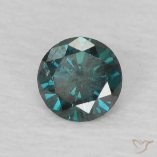 0.06 ct Green Diamond Stone, Natural Diamond in Diamond-Cut Shape for Sale