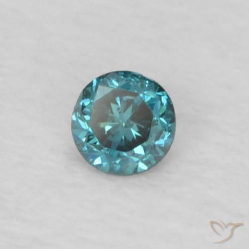 0.04 ct Blue Diamond Stone, Natural Diamond in Diamond-Cut Shape for Sale