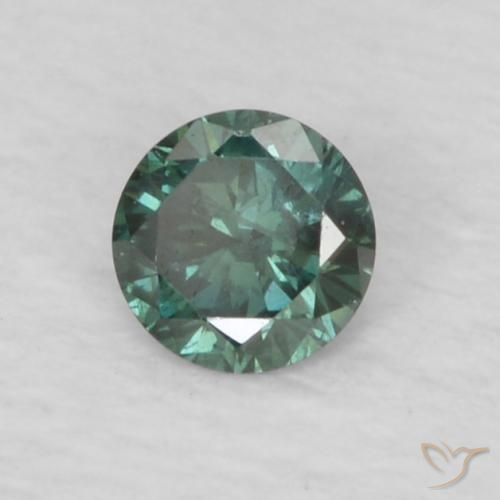 0.06 ct Green Diamond Stone, Natural Diamond in Diamond-Cut Shape for Sale