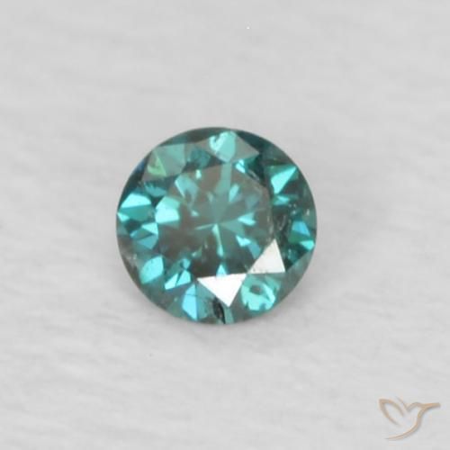0.03 ct Green Diamond Stone, Natural Diamond in Diamond-Cut Shape for Sale