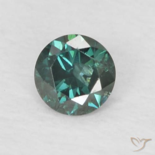 0.06 ct Green Diamond Stone, Natural Diamond in Diamond-Cut Shape for Sale