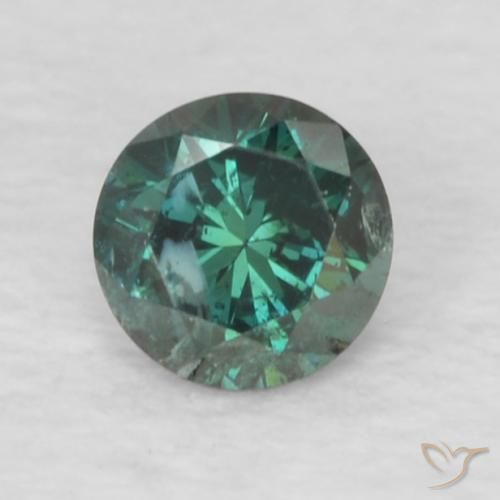 0.11ct Natural Green Diamond, Round, VS, Photo A
