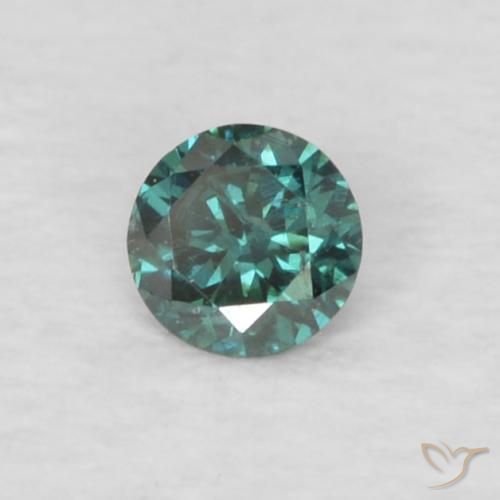 0.05 ct Green Diamond Stone, Natural Diamond in Diamond-Cut Shape for Sale