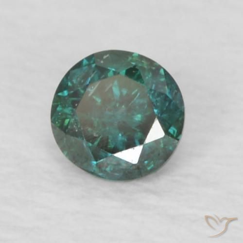 0.08 ct Green Diamond Stone, Natural Diamond in Diamond-Cut Shape for Sale