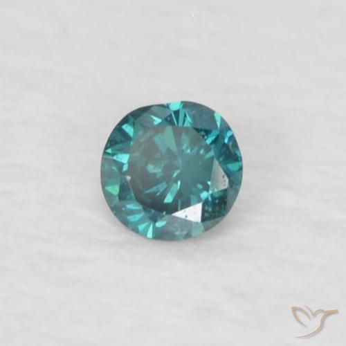 0.04 ct Green Diamond Stone, Natural Diamond in Diamond-Cut Shape for Sale