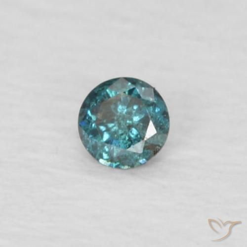 0.03 ct Green Diamond Stone, Natural Diamond in Diamond-Cut Shape for Sale