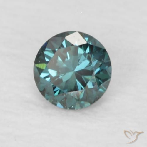 0.08 ct Green Diamond Stone, Natural Diamond in Diamond-Cut Shape for Sale