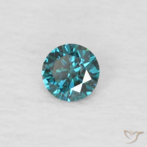 0.03 ct Blue Diamond Stone, Natural Diamond in Diamond-Cut Shape for Sale