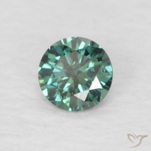 0.05 ct Green Diamond Stone, Natural Diamond in Diamond-Cut Shape for Sale