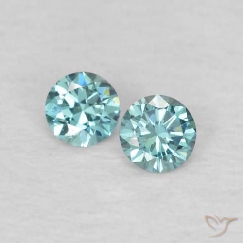 0.09 ct Blue Diamond, 2.2 mm Diamond Cut From India, Photo A