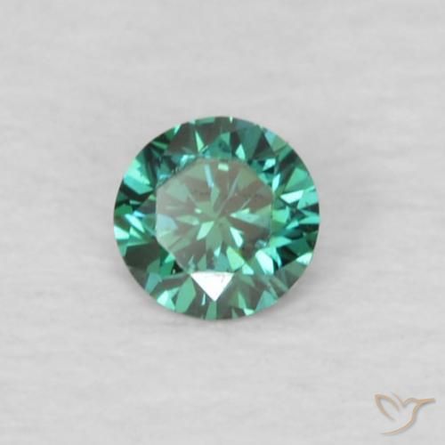 0.04 ct Green Diamond Stone, Natural Diamond in Diamond-Cut Shape for Sale