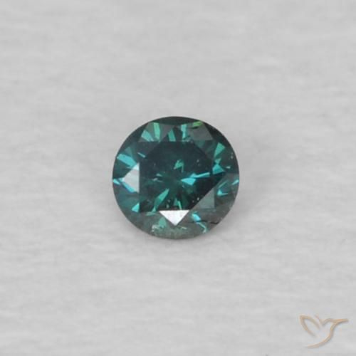 0.03 ct Green Diamond Gemstone, Diamond Gem in Diamond-Cut Shape for Sale.