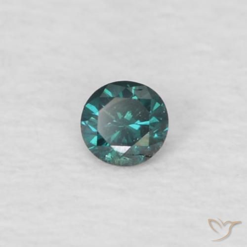 0.03 ct Green Diamond Stone, Natural Diamond in Diamond-Cut Shape for Sale