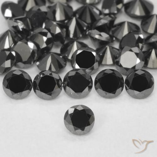0.05ct Natural Black Diamond, Round, Opaque