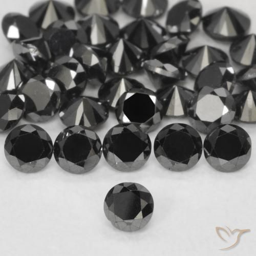 1.47 ctw Black Diamond Stones, Natural Diamond in Diamond-Cut Shape for Sale