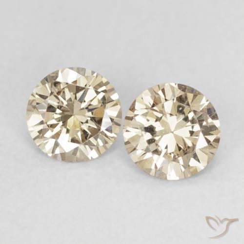 0.56ctw Natural Light Brown Diamond, Round, VS-SI