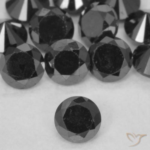 0.11ct Natural Black Diamond, Round, Opaque