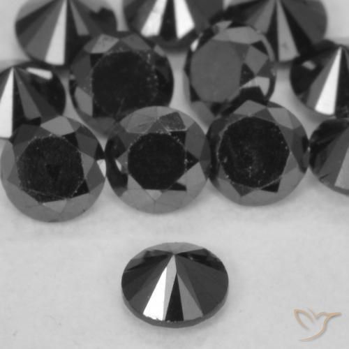 Diamond Gemstones in 2.9 mm (calibrated) Size for Sale, Diamond Stones in Black Color