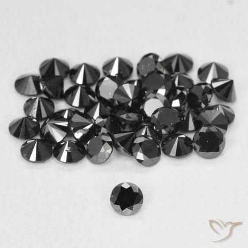 0.07ct Natural Black Diamond, Round, Opaque