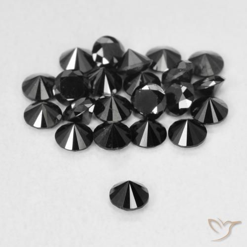 Diamond Gemstones in 2.5 mm (calibrated) Size for Sale, Diamond Stones in Black Color
