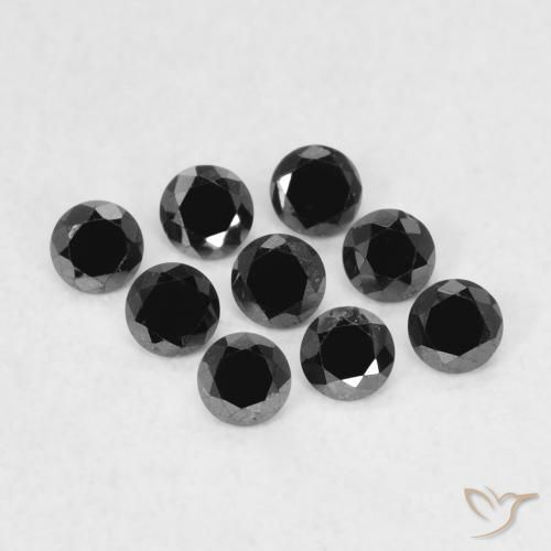 0.05ct Natural Black Diamond, Round, Opaque