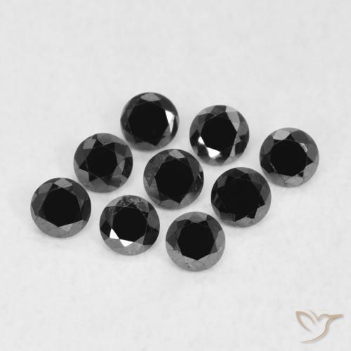 0.18 ctw Black Diamond Stones, Natural Diamond in Diamond-Cut Shape for Sale