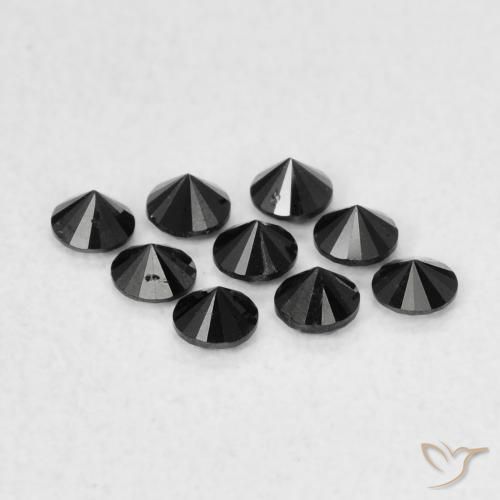 Diamond Gemstones in 2.1 mm (calibrated) Size for Sale, Diamond Stones in Black Color