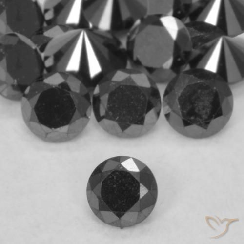0.06ct Natural Black Diamond, Round, Opaque