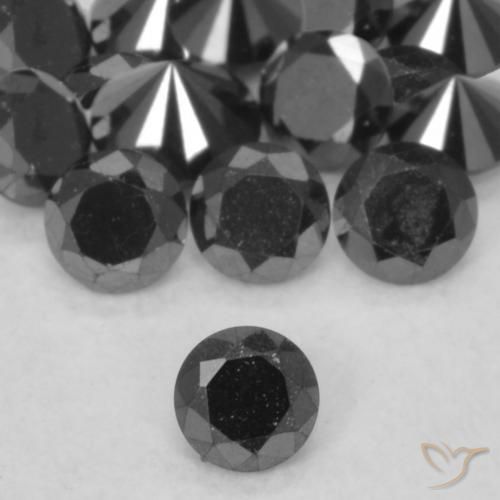 0.48 ctw Black Diamond Stones, Natural Diamond in Diamond-Cut Shape for Sale