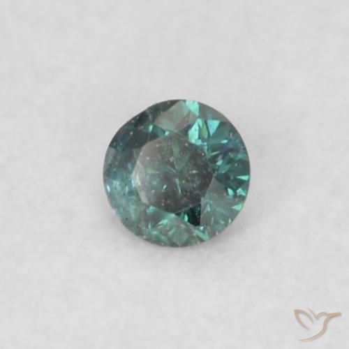 0.02 ct Green Diamond Stone, Natural Diamond in Diamond-Cut Shape for Sale