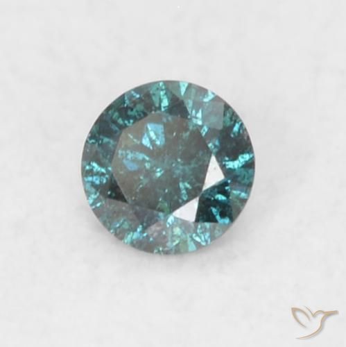 0.03 ct Blue Diamond Stone, Natural Diamond in Diamond-Cut Shape for Sale