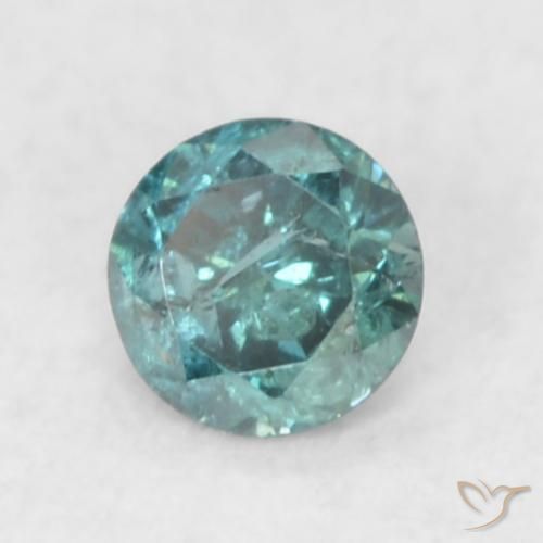 0.06 ct Blue Diamond Stone, Natural Diamond in Diamond-Cut Shape for Sale