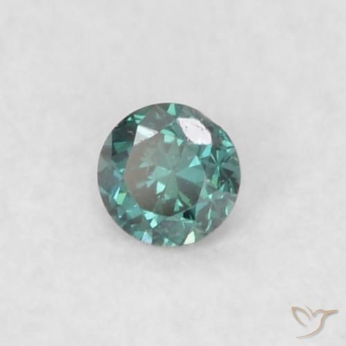 0.02 ct Green Diamond Stone, Natural Diamond in Diamond-Cut Shape for Sale