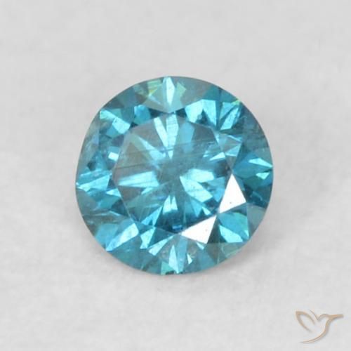 0.08 ct Blue Diamond Stone, Natural Diamond in Diamond-Cut Shape for Sale