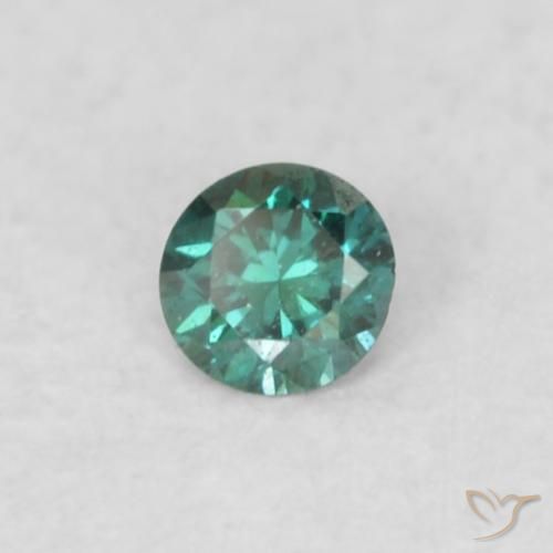 0.03 ct Green Diamond Stone, Natural Diamond in Diamond-Cut Shape for Sale