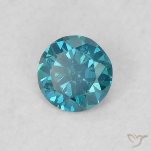 0.07 ct Blue Diamond Stone, Natural Diamond in Diamond-Cut Shape for Sale