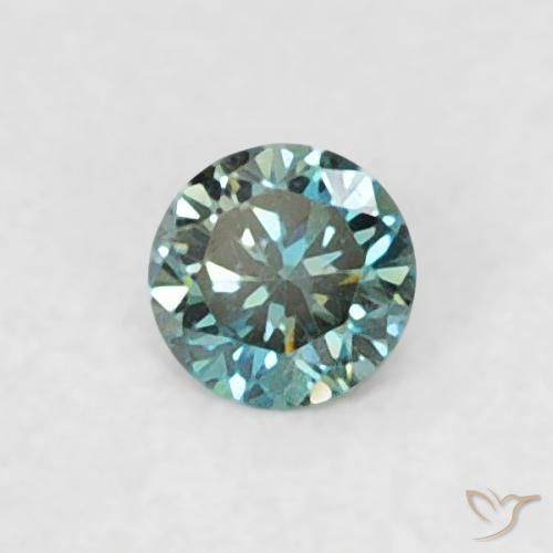 0.04 ct Green Diamond Stone, Natural Diamond in Diamond-Cut Shape for Sale