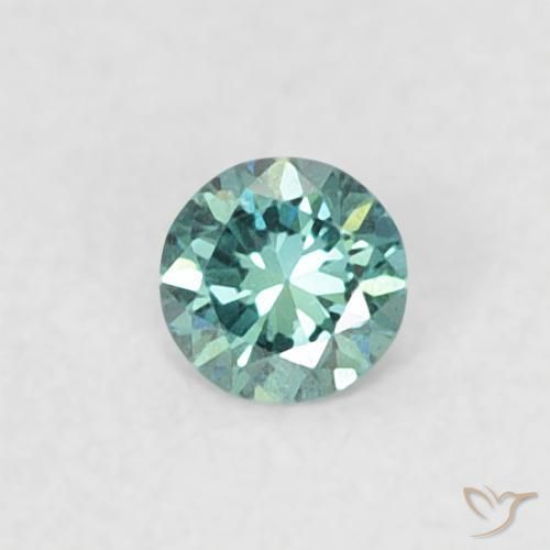 0.06 ct Green Diamond Stone, Natural Diamond in Diamond-Cut Shape for Sale