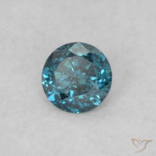 0.04 ct Blue Diamond Stone, Natural Diamond in Diamond-Cut Shape for Sale