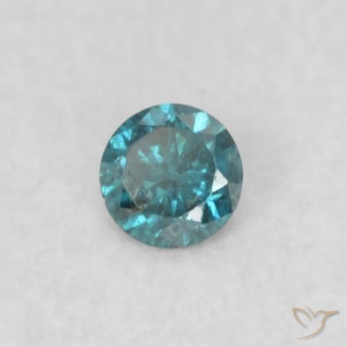 0.03 ct Blue Diamond Stone, Natural Diamond in Diamond-Cut Shape for Sale