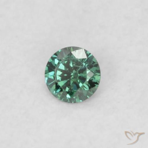 0.02 ct Green Diamond Stone, Natural Diamond in Diamond-Cut Shape for Sale