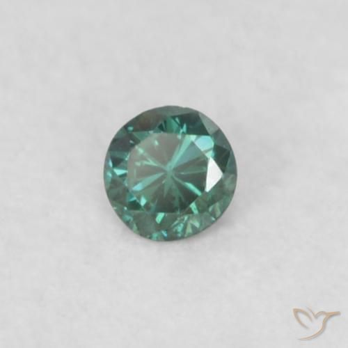 0.02 ct Green Diamond Stone, Natural Diamond in Diamond-Cut Shape for Sale